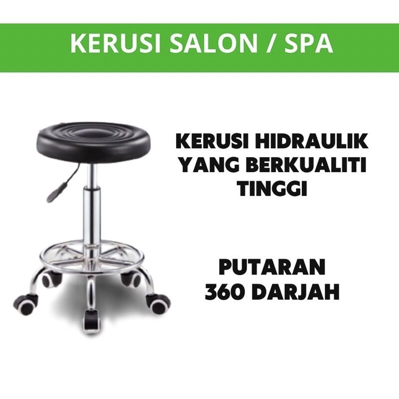 Kerusi Spa Kecantikan Hidraulik Kerusi Salon Boleh Laras Kerusi Beroda