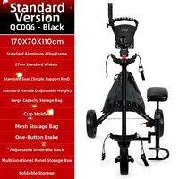 PGM GOLF | Foldable 4 Wheel Golf Trolley with Hand Brake Umbrella and Water Bottle Holder for Teens and Adults