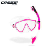CRESSI Adult Wide View Single Lens Comfortable Snorkeling Mask Tempered Glass & Dry Snorkel Tino & Scilla