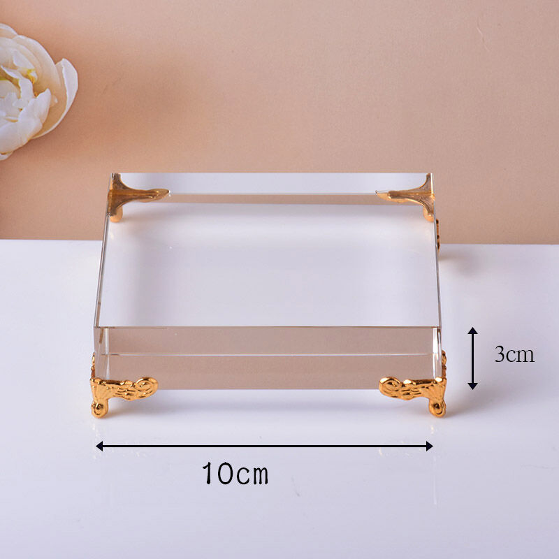 Modern Simplicity Crystal Glass Base Zen Sculpture Cosmetic Jewelry Porcelain Antique Craft Decoration Display Stand Ornaments