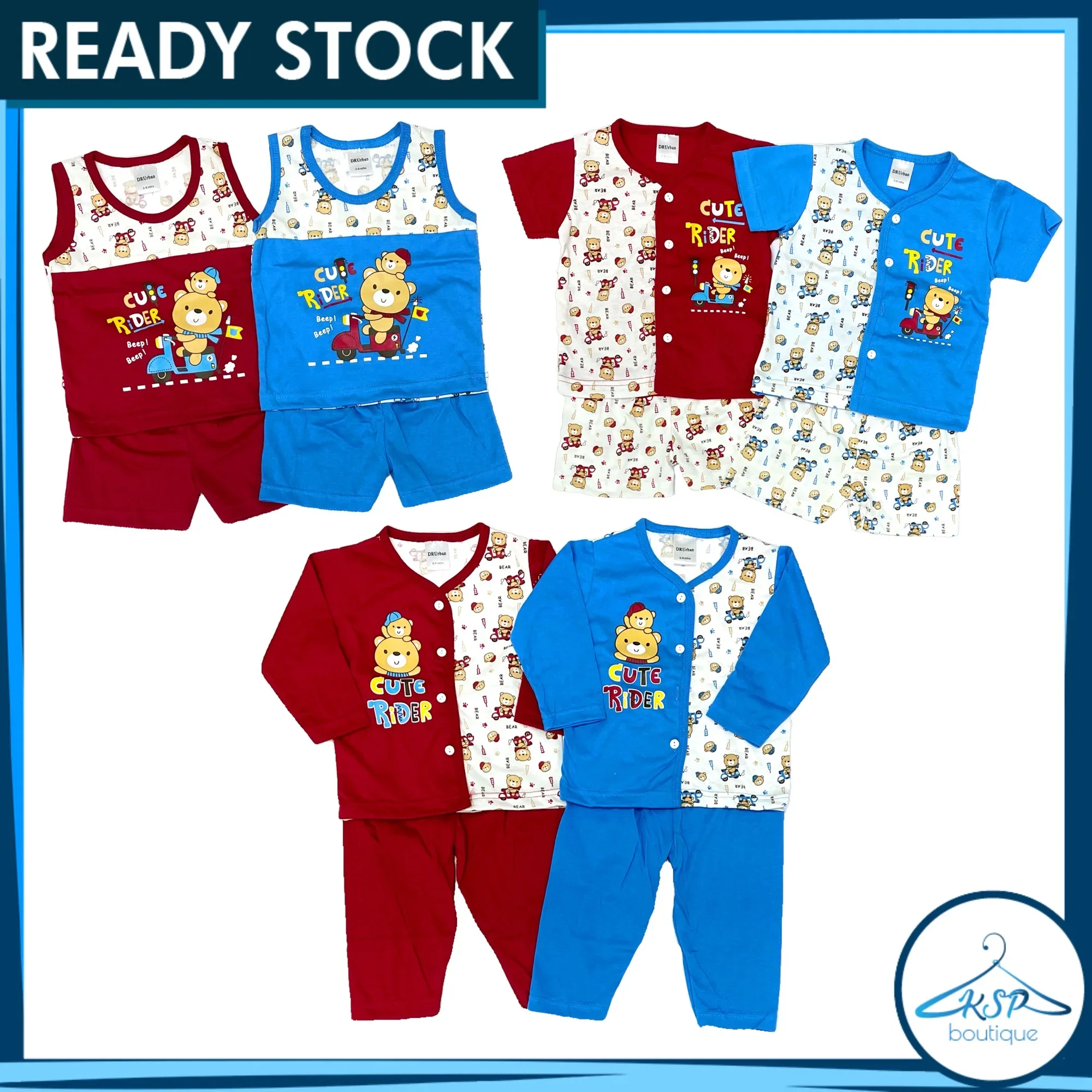 0 - 18 Month Baby Cotton Clothes | Baby Cotton Sleepwear | Baby Clothing | Baju Baby Cotton | Baju Tidur Baby Cotton