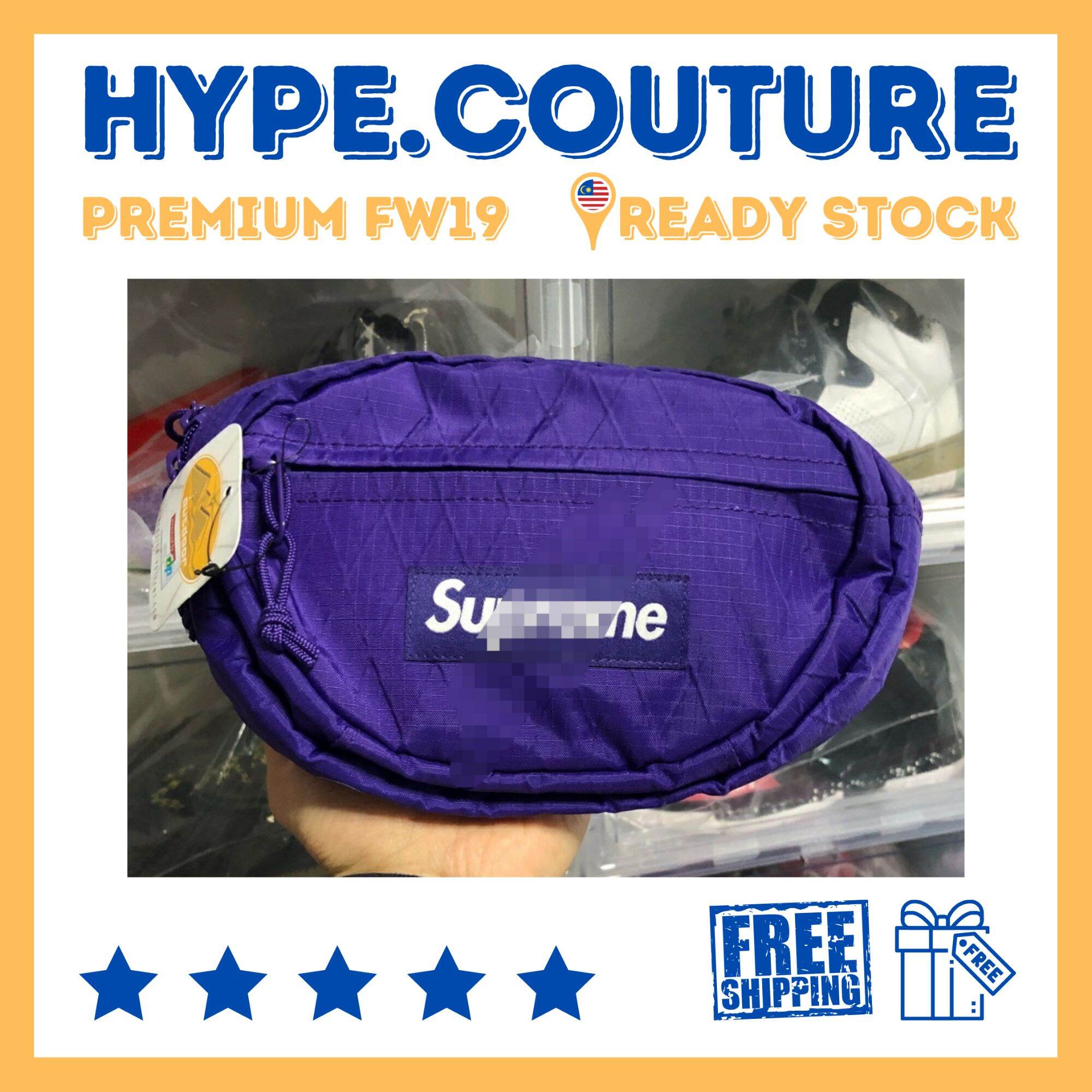 New Hype Supreme Waist Bag FW18 Purple College Bag Travel Bag