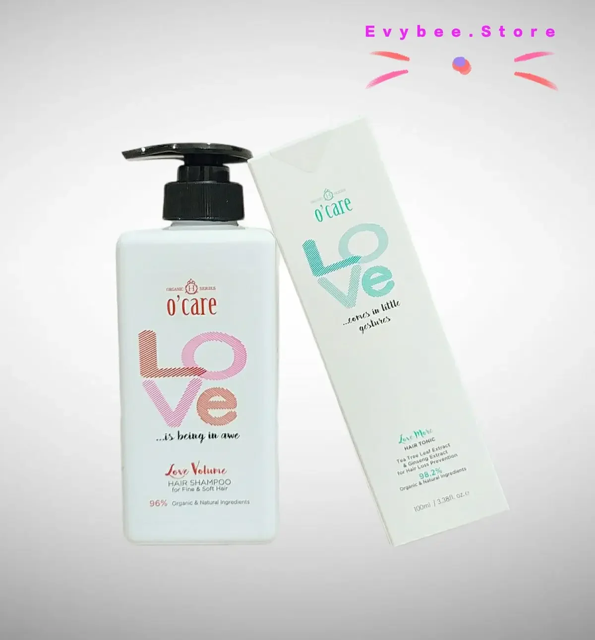 O care Love volume hair shampoo 500ml + O care Love more hair tonic 100ml Set
