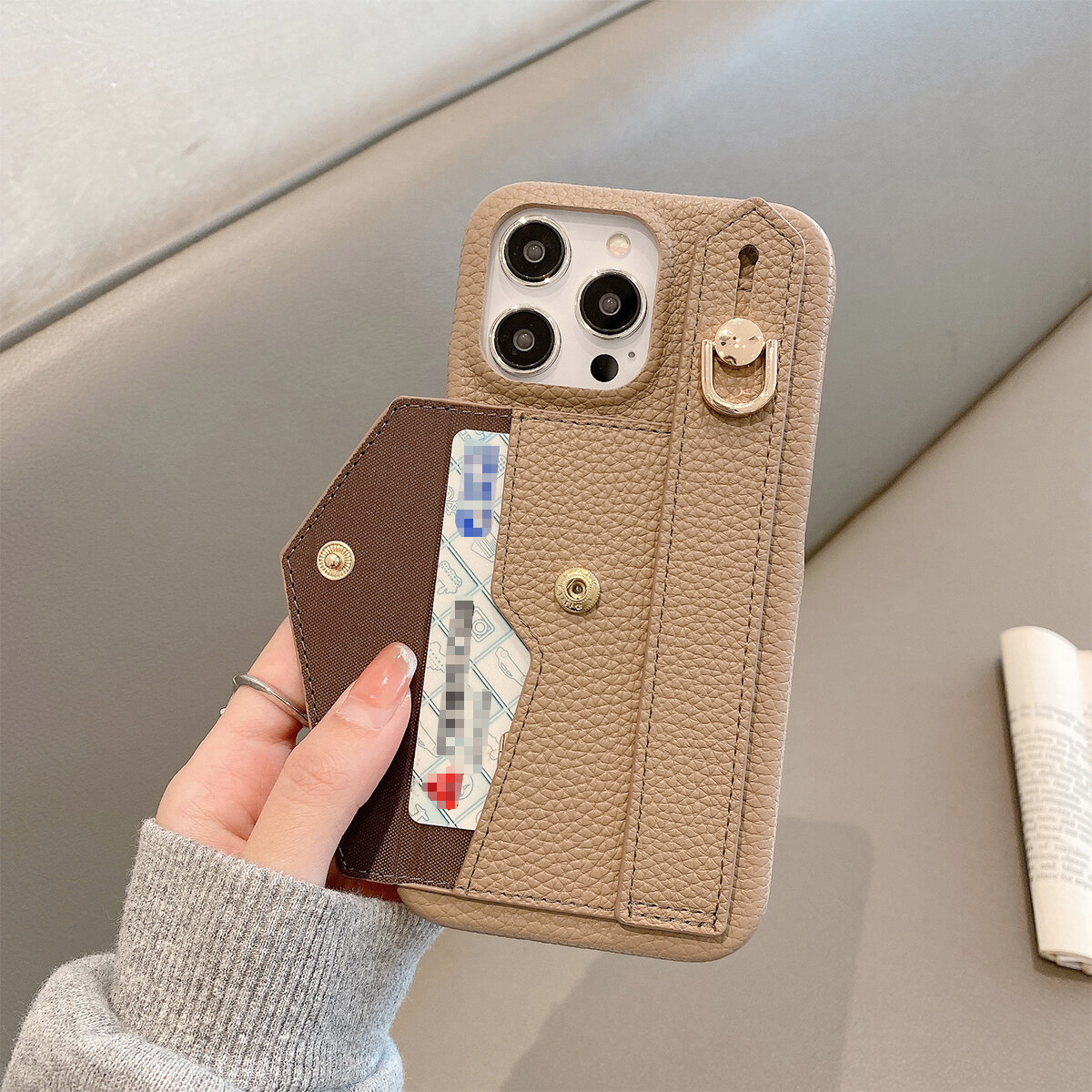 Luxury Leather Phone Case With Card Holder For Iphone Pro Max_voghion.com