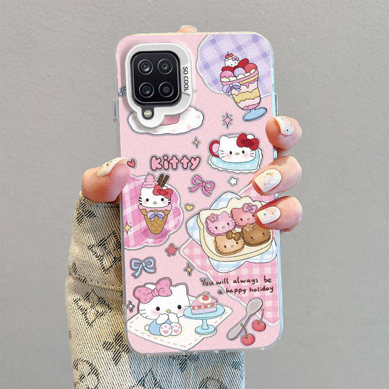 Samsung A12 A125 M12 F12 Case For Samsung A12 A125 M12 F12【The latest bezel soft case cartoon cute female boy camera protection phone case cover】