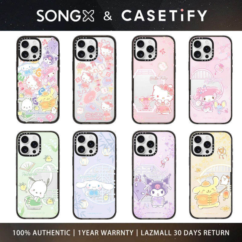 SONGX Casetify Acrylic Phone Case Co Branded Sanrio Family Pattern Phone Case With Magsafe For iPhone 17 16 15 14 13 12 Pro Max/ iPhone 17 16 15 14 13 12 Pro/ iPhone 17 16 15 14 13 12/ iPhone 17Air Anti Fall Protective