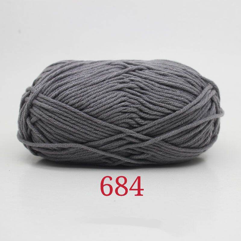 Milk Cotton 5ply Yarn 50g - Pink Blue Gray Green Baby Cotton Knitting