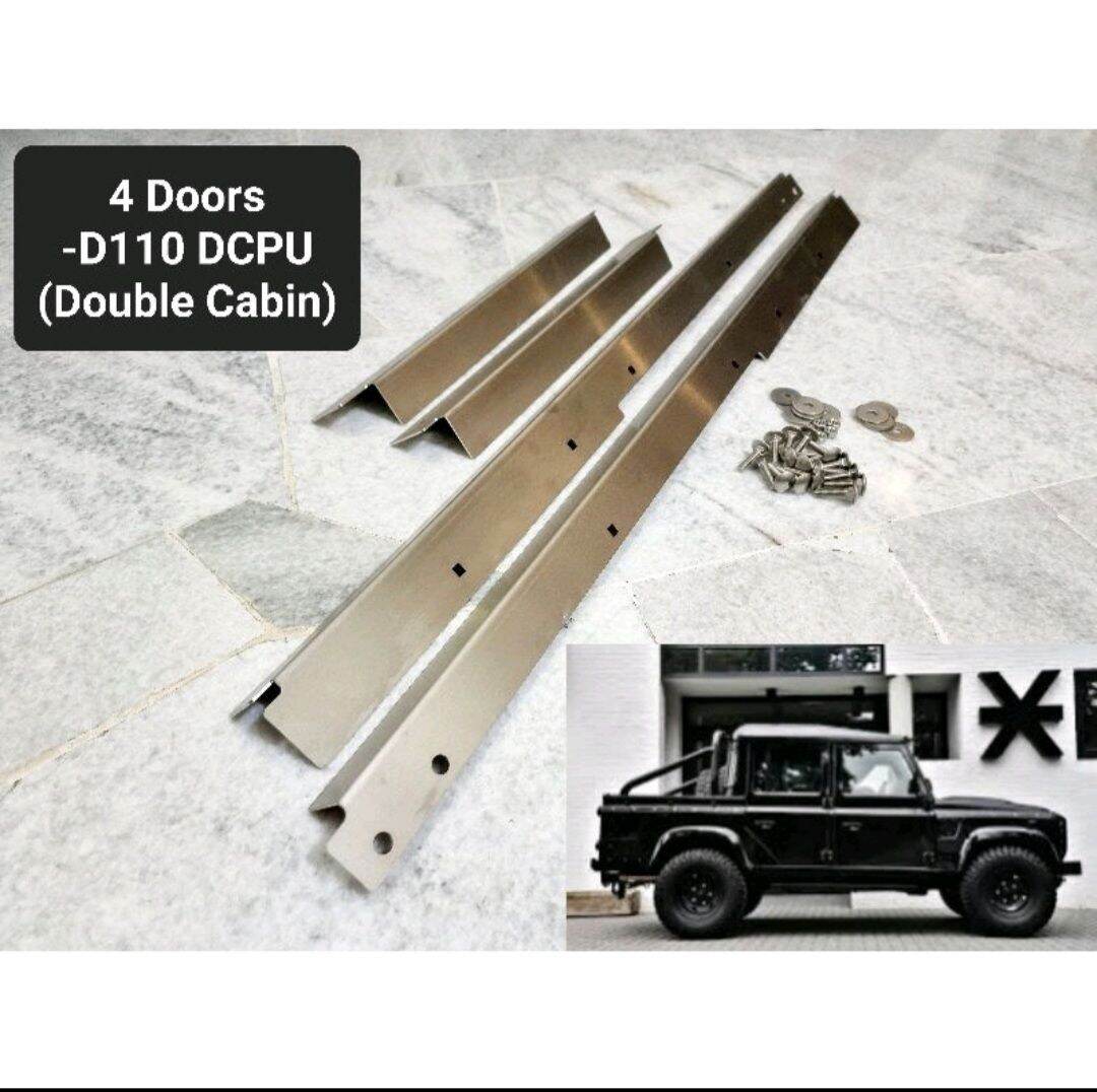 LAND ROVER DEFENDER 90/110/130 STAINLESS STEEL FLOOR RETAINER TRIMS SET ...
