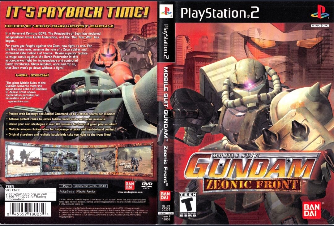 PS2 CD DVD GAME ( Mobile Suit Gundam: Zeonic Front ) English Version ...