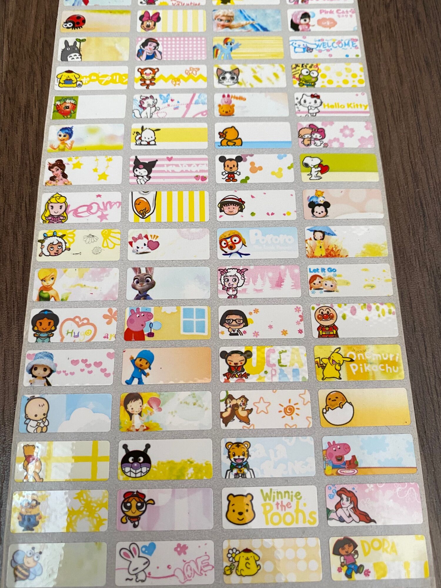 Small Size Waterproof Cartoons Name Stickers (68/160pcs) 可爱防水卡通姓名贴纸小号 ...