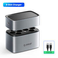 ORICO Ener-G ชนิด C และ USB ได้อย่างรวดเร็วและชาร์จแบตเตอรี่ได้ป้ายอัจฉริยะแบตเตอรี่ลิเธียมไอออน2100mWh 1.5ก้อนถ่านชาร์จได้4ชิ้น8ชิ้น (EG5C)