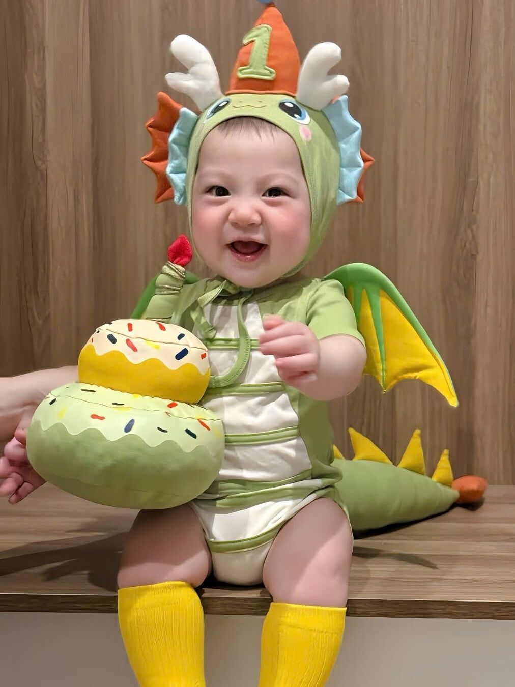 Adorable Dragon Cake Shape Triangle Baby Romper Onesie Photography Outfit for Boys And Girls One Year Old Hundred Days Clothes Harga  131 Ringgit*Penghantaran Percuma