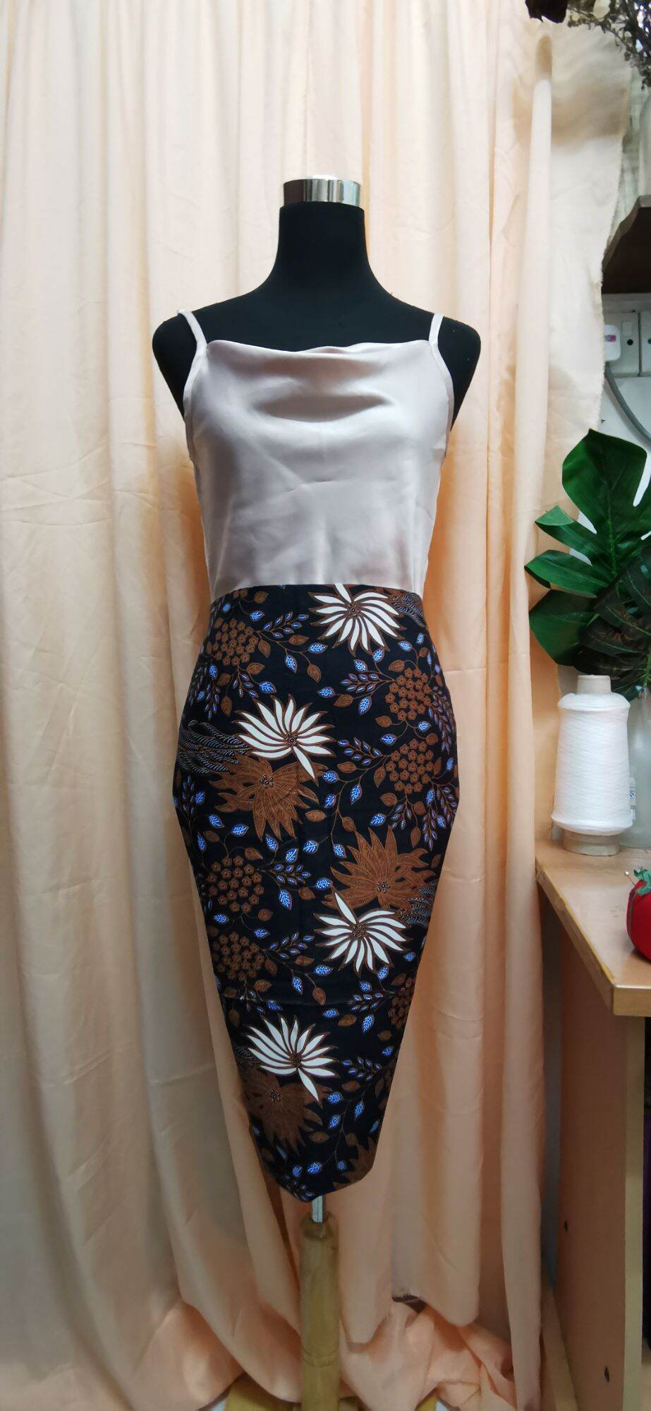 batik pencil skirt