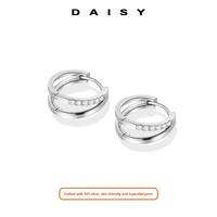 DAISY DREAM | 925 Sterling Silver Double Circle Earrings Refined Design