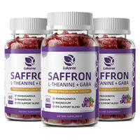 Lukaree Saffron L-Tyrosine Gaba Gummies Mood Focus Calm Vision 60 Capsules Dietary Supplement