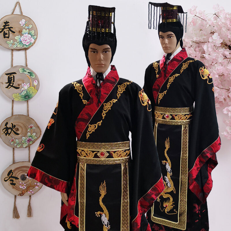 Ancient Costume Men's Ancient Emperor Costume Emperor Emperor Black ...