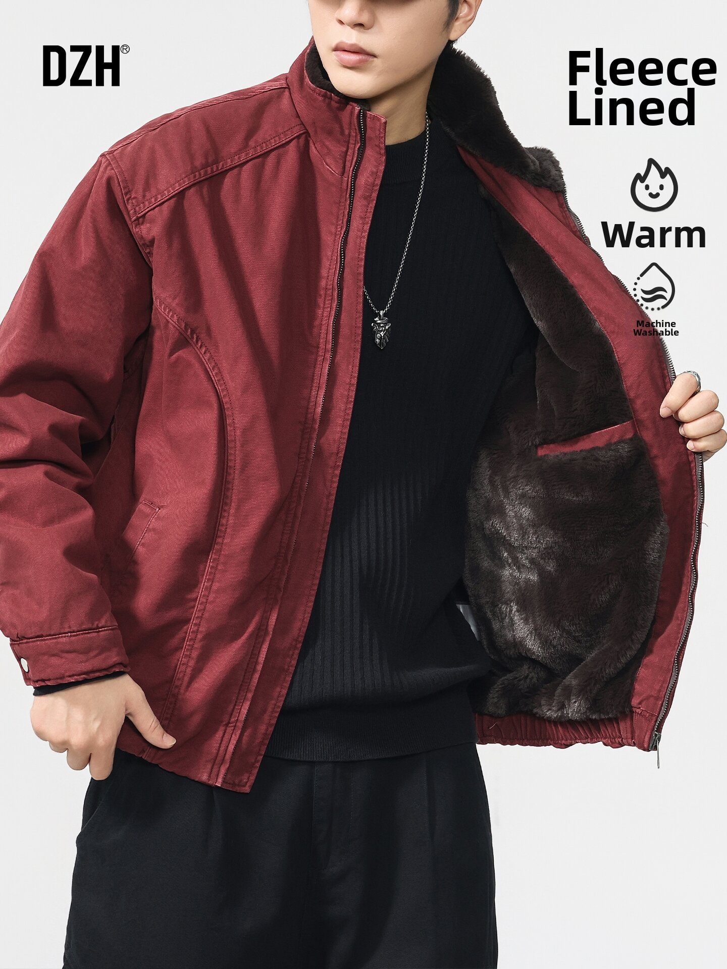 DZH | Insulated Warmth Rabbit Fur-Like Premium Mens Jacket Harga  266 Ringgit*Penghantaran Percuma