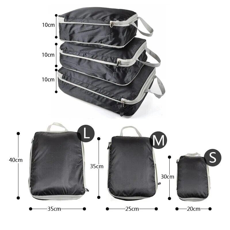 Set 3 cubi di imballaggio comprimibili borse da viaggio_voghion.com