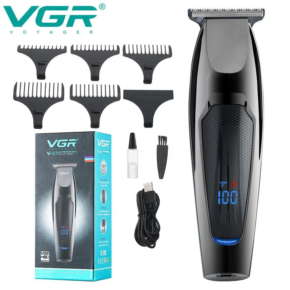 VGR-V-070 6 in 1 Rechargeable Men Hair Cutter Hair Trimmer Hair Clipper V070 Model Low High Speed LCD Display Indicator
