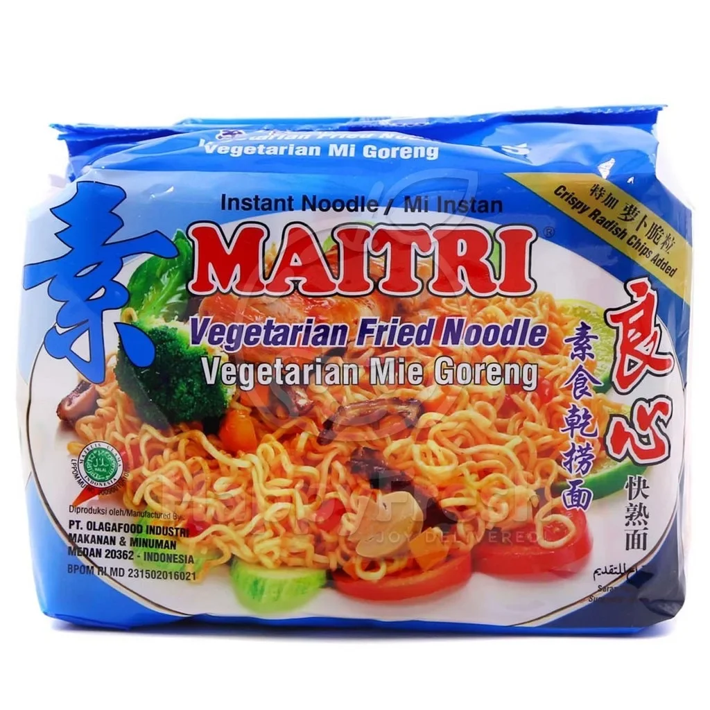 Maitri Vegetarian Instant Noodles - Fried Noodle Flavor 良心素食乾捞面 (80g x 5packs) HALAL