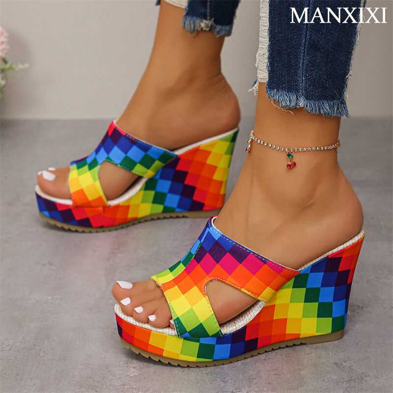 MANXIXI Thời Trang Giày cao gót phụ nữ 10 cm đẹp đầy màu sắc mô hình dép (kích thước 36-43)