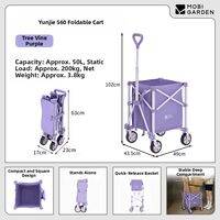 Mobi Garden | Foldable Shopping Trolley Mini Trolley with Wheels Lightweight Portable Grocery Trolley for Home Market Camping Use