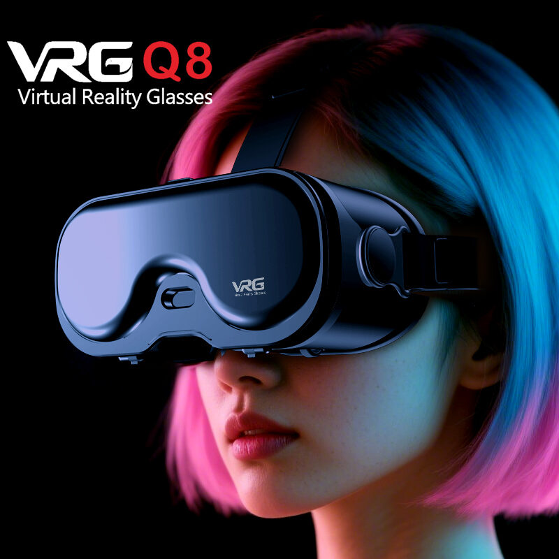 Original VRG Q8 Blue Lens VR Virtual Reality 3D Glasses Box VR Google Cardboard Helmet for IOS Android 5-7" Smartphone ราคา 420 บาท*ส่งฟรี