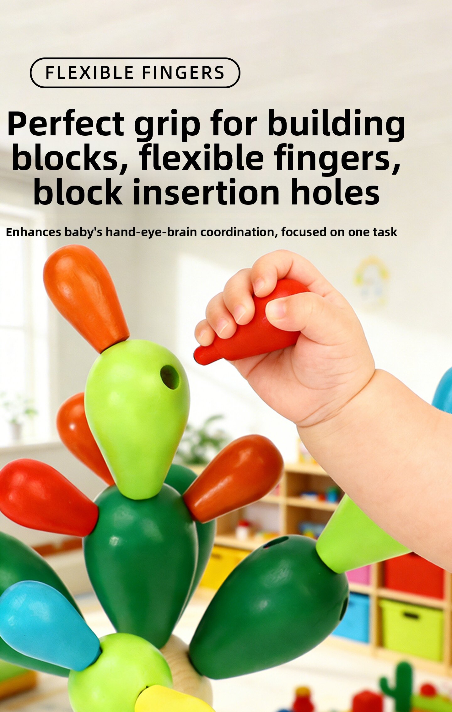 Cactus Building Blocks Educational Toy For Toddlers And Babies_voghion.com