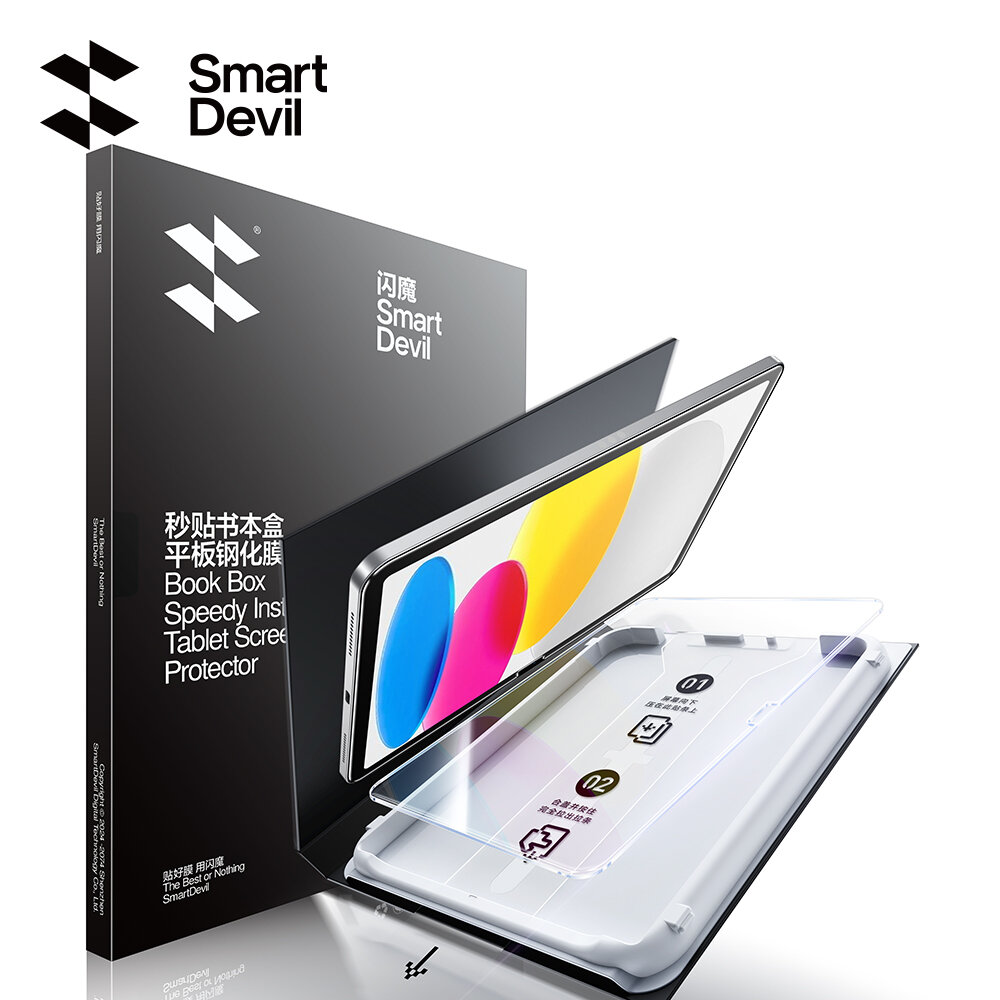 Smartdevil iPad Tempered miếng dán film thủy tinh cho iPad Pro 2025 2024 11 inch iPad Air 11 inch 13 inch iPad 10th Gen iPad 11th Gen iPad 2022 2021 2019 2018 chống phản chiếu miếng bảo vệ màn hình phim với cài đặt hộp