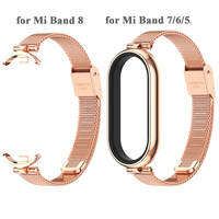 MIJOBS Metal Bracelet for Mi Band 9 10 8 7 6 5 Lady Luxury Milanese Wristband for Xiaomi Mi Smart Band 8 Global Version Stainless Steel Women Strap for Mi Band 7 NFC Version
