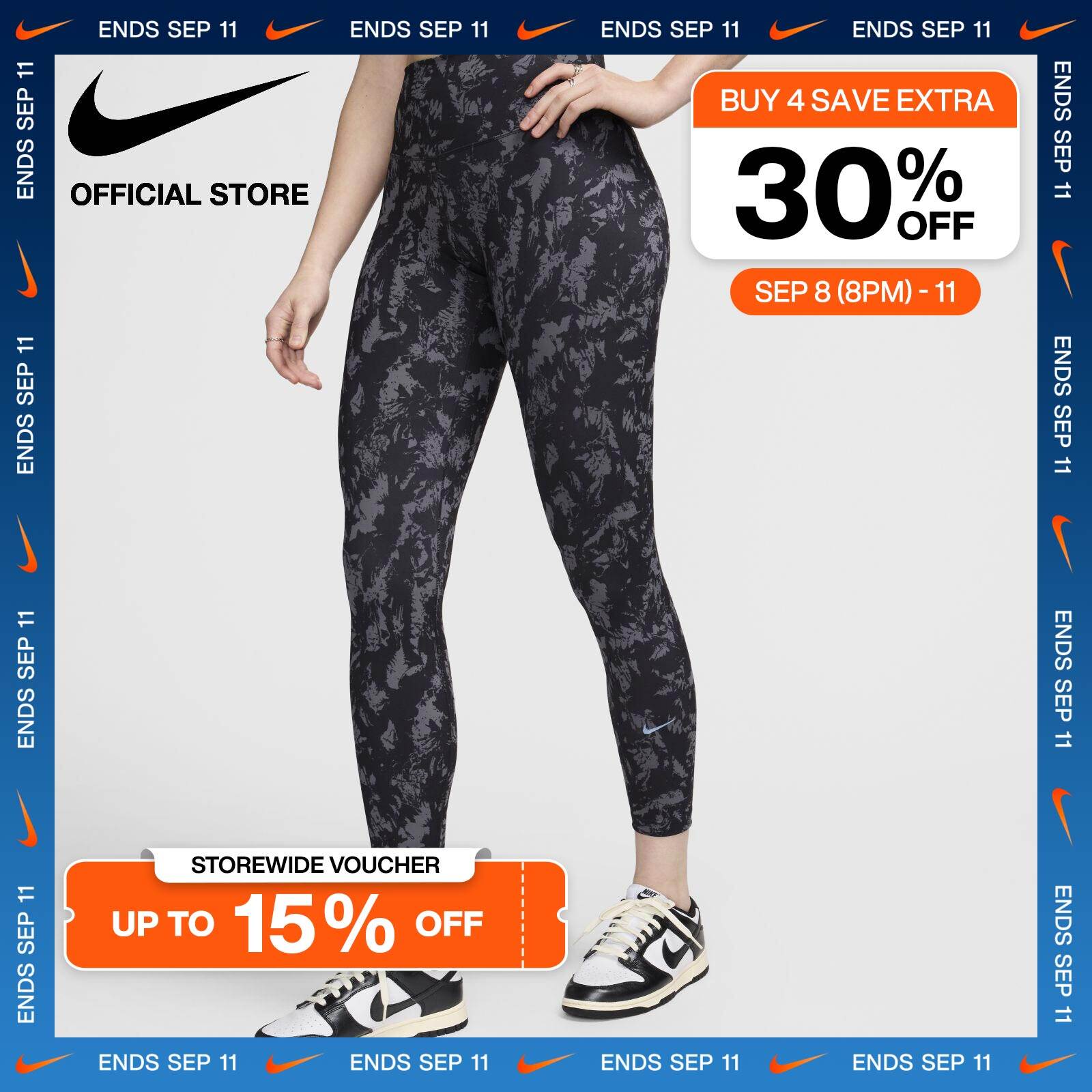 Nike Women's One High-Waisted 7/8 Printed Leggings - Black