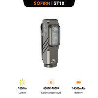 Sofrin ST10 Đa-Chức năng EDC Clip-on đèn pin, 1000lm tại chỗ/lũ/Chùm đỏ, 14500, 900mAh/AA pin, thích hợp cho đi bộ ngoài trời và đèn khẩn cấp