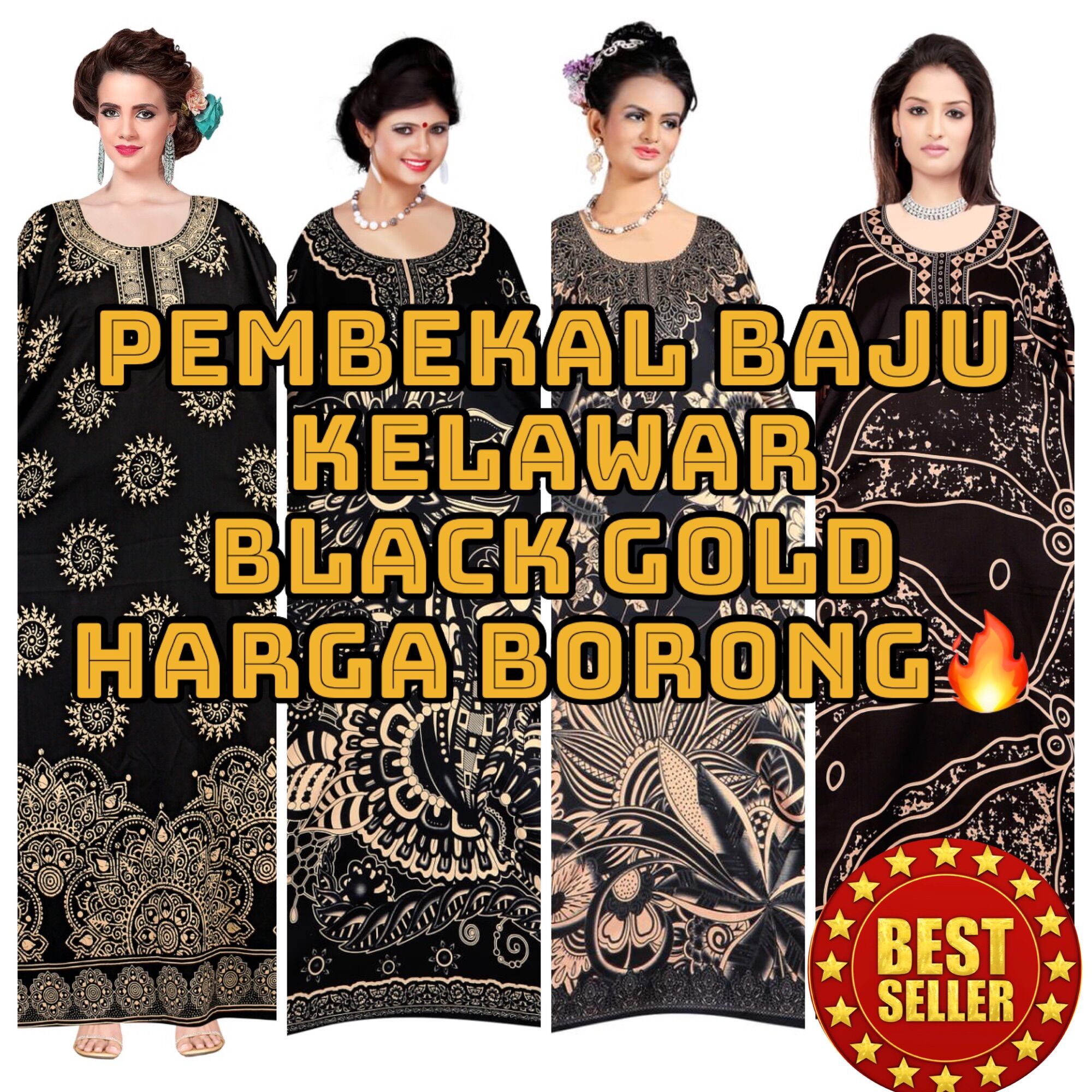 Buy Black Gold Dress Muslimah Online at a Better Price | Lazada Malaysia