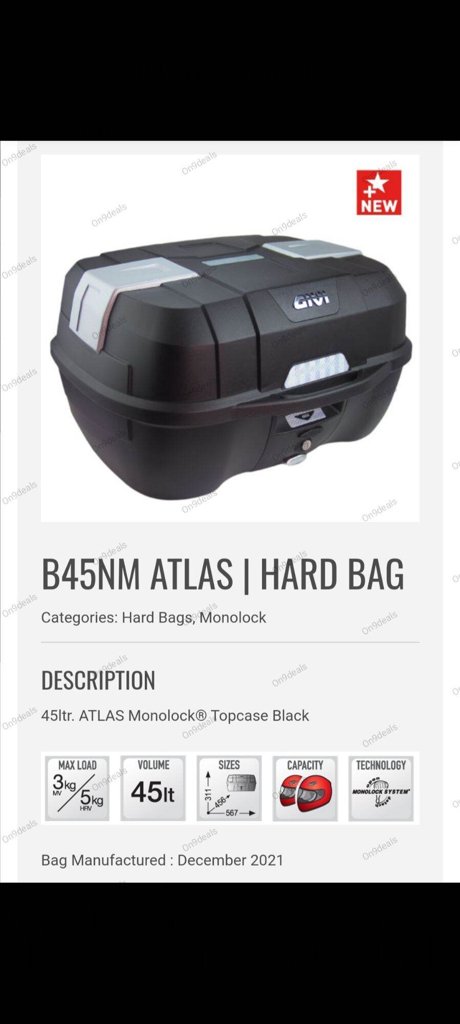 Givi Box B45NM 45L / E26NX 26L / B32N 32L / E43NTL 43L / B33NM 33L