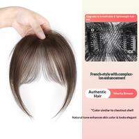 4x6-25cm 100% Human Hair Piece Black And Mocha Brown Hair Topper Hair Replacement Cover White Hair Breathable And Lightweight Wig Increase Hair Volume For Women
