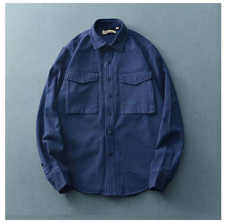 Electric Welder Denim Shirt Men's Pure Cotton Work Wear Ground