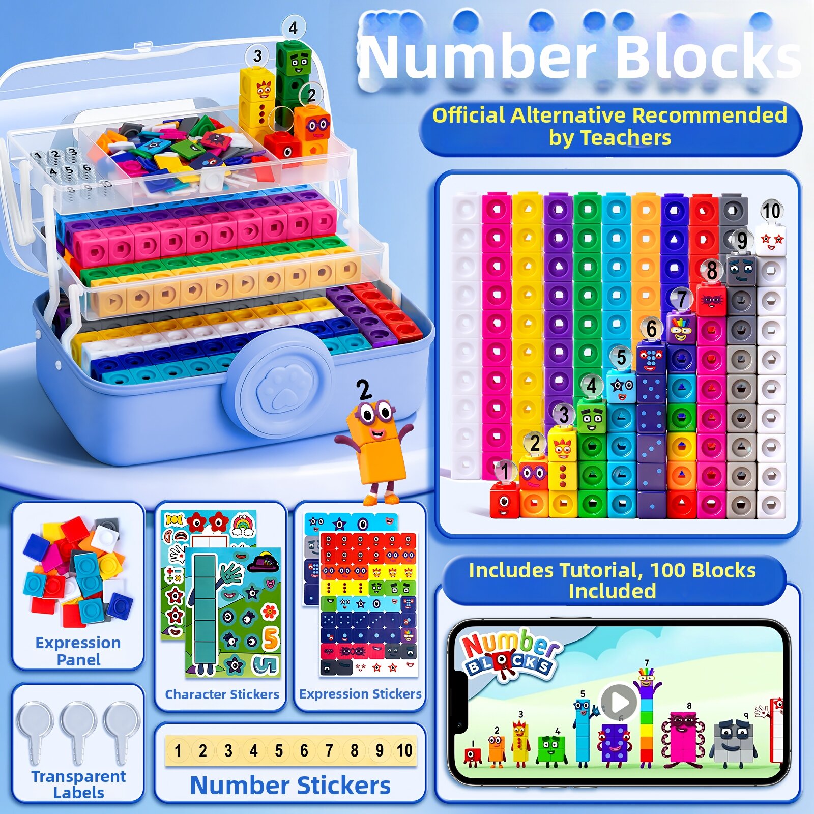 MINGZHUO | Number Compatible Math Enlightenment Building Blocks Harga 69 Ringgit*Penghantaran Percuma