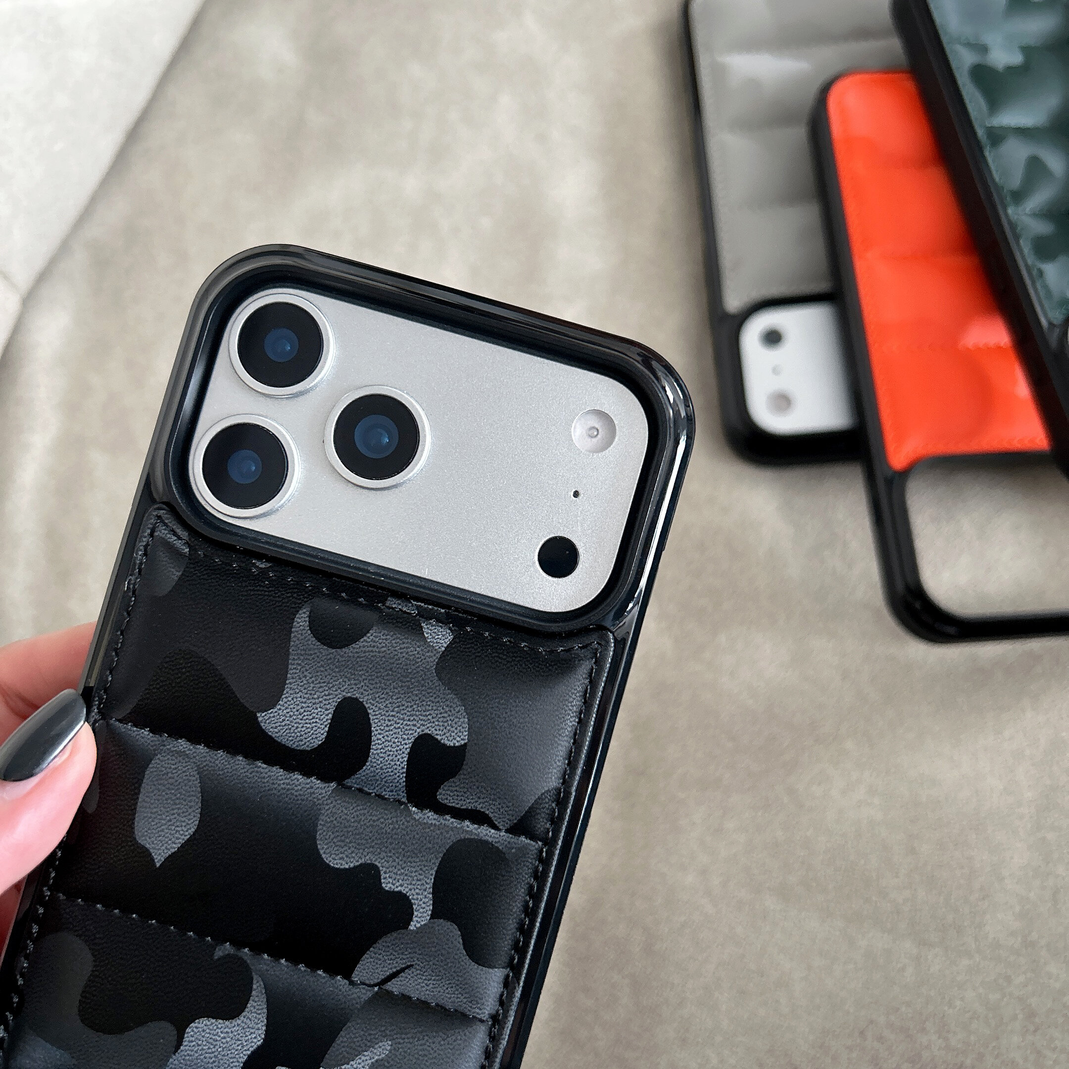 Camo Puffer Cell Phone Case For Iphone Pro Max Soft Touch Cover_voghion.com