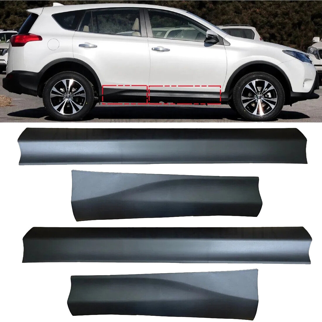 car door guard body cladding parts for Toyota RAV4 2013 2014 2015 2016 2017 2018 outer protective panel kit ราคา 3,257 บาท*ส่งฟรี
