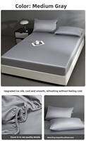 KAMONI | Cool Ice Silk Pure Color Bed Sheet Set