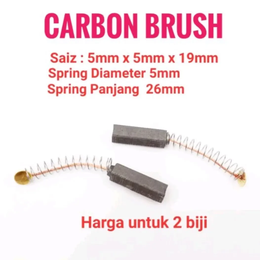 2 biji 5x5x19mm Carbon Brush Untuk Motor Blender karbon brush