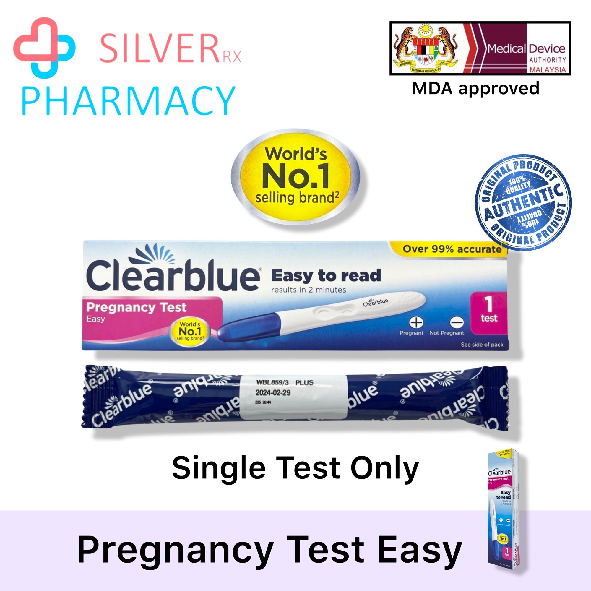 [Exp 31/07/2024] Clearblue Pregnancy Test [Easy] Urine Pregnancy Test