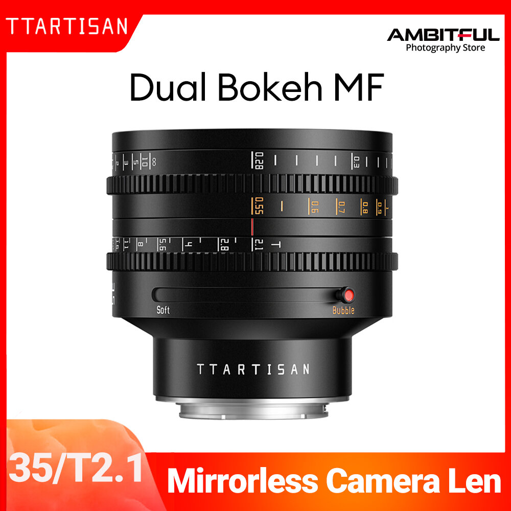 เลนส์กล้อง เลนส์ถ่ายภาพคุณภาพสูง AMBITFUL TTArtisan 35 มม.T2.1 Full Frame Dual Bokeh Cine สำหรับถ่ายภาพ Sony E Fujifilm XF Canon RF Nikon Z Lumix L