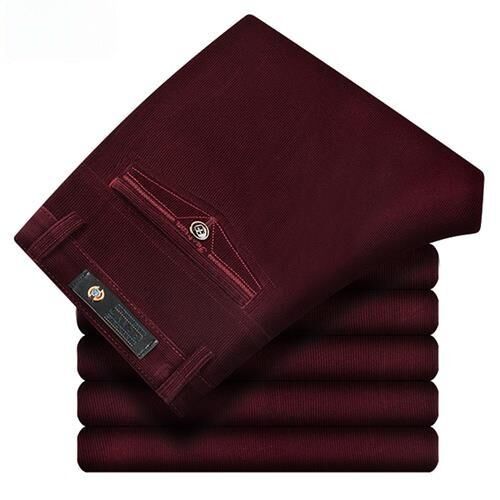 Winter Thickened Corduroy Men's Casual Pants High Waist Straight Leg Anti-Wrinkle Business Casual Style Autumn Winter Pattern. 
