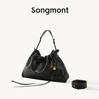 Songmont Small Gather Bag Set Nappa Leather Drawstring Tote Bag CrossBody Bag for Women
