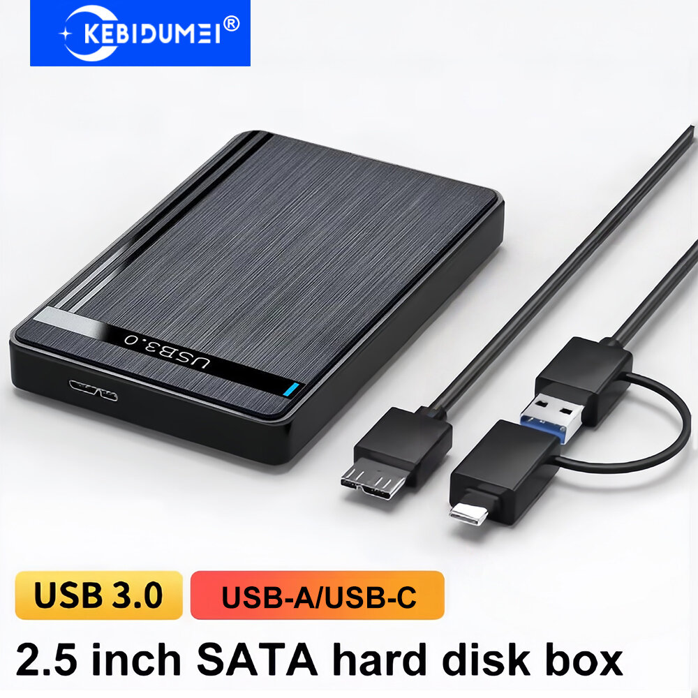2.5" SATA Hard Disk Box USB 3.0 HDD Enclosure Mobile Hard Drive Case for SSD External Storage HDD Box 6Gbps Speed Plug and play - Jenama KEBIDU Harga 15 Ringgit*Penghantaran Percuma