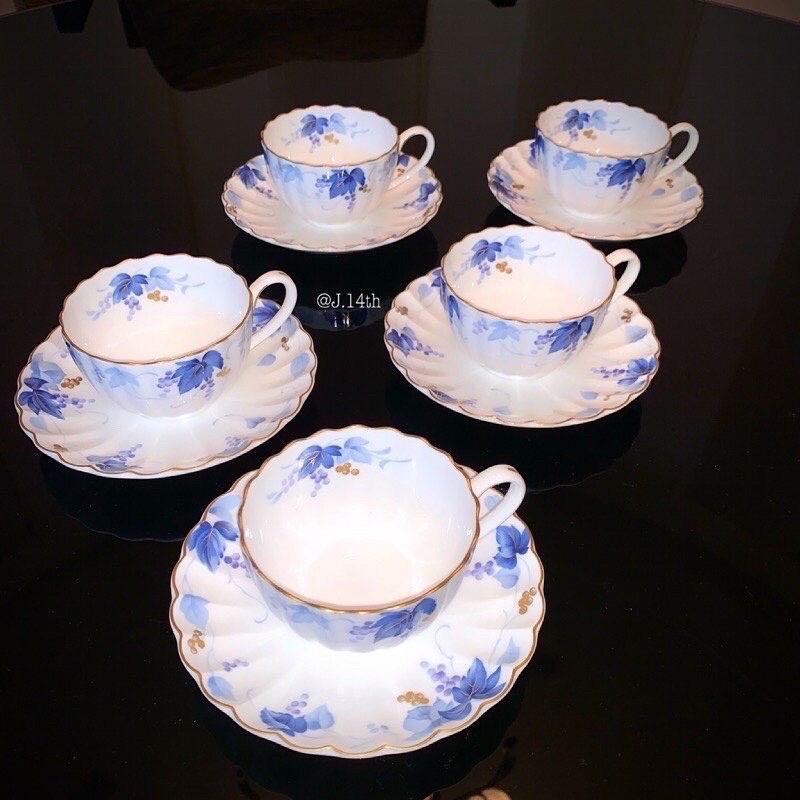 Nikko BONE CHINA tea cups and saucers Raceme 🍇 Lazada