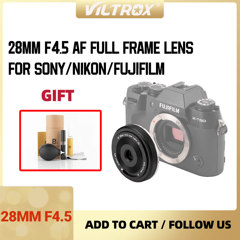 VILTROX AF 28mm F4.5 Auto Focus Prime Pancake Lens with Full Frame Optics and APS-C Format with Ultrathin Design, STM Motor for Sony, Fujifilm,Nikon Mirrorless Cameras ราคา 3,830 บาท*ส่งฟรี