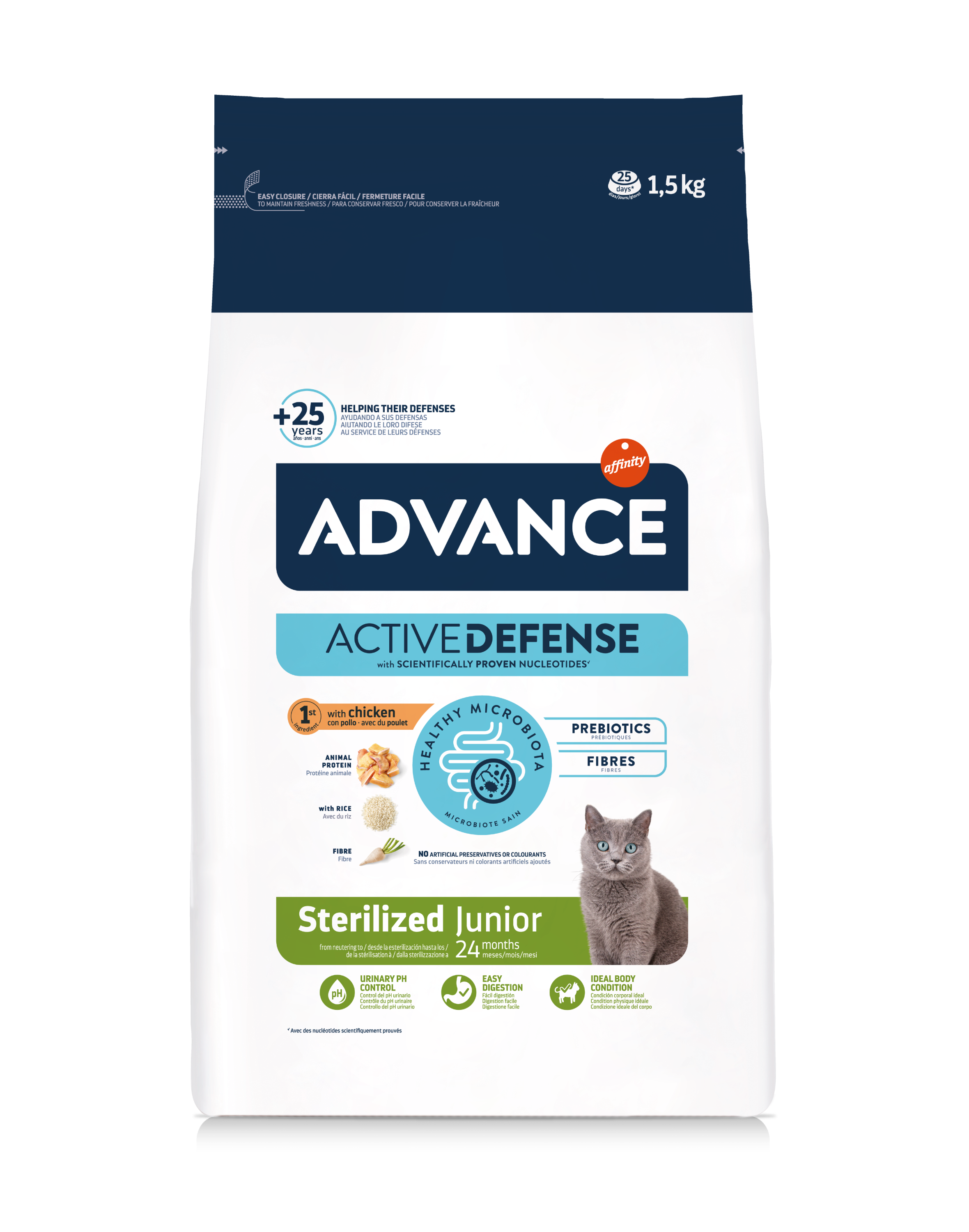 Advance Active Defense Cat Sterilized Junior with Chicken & Rice dry ...