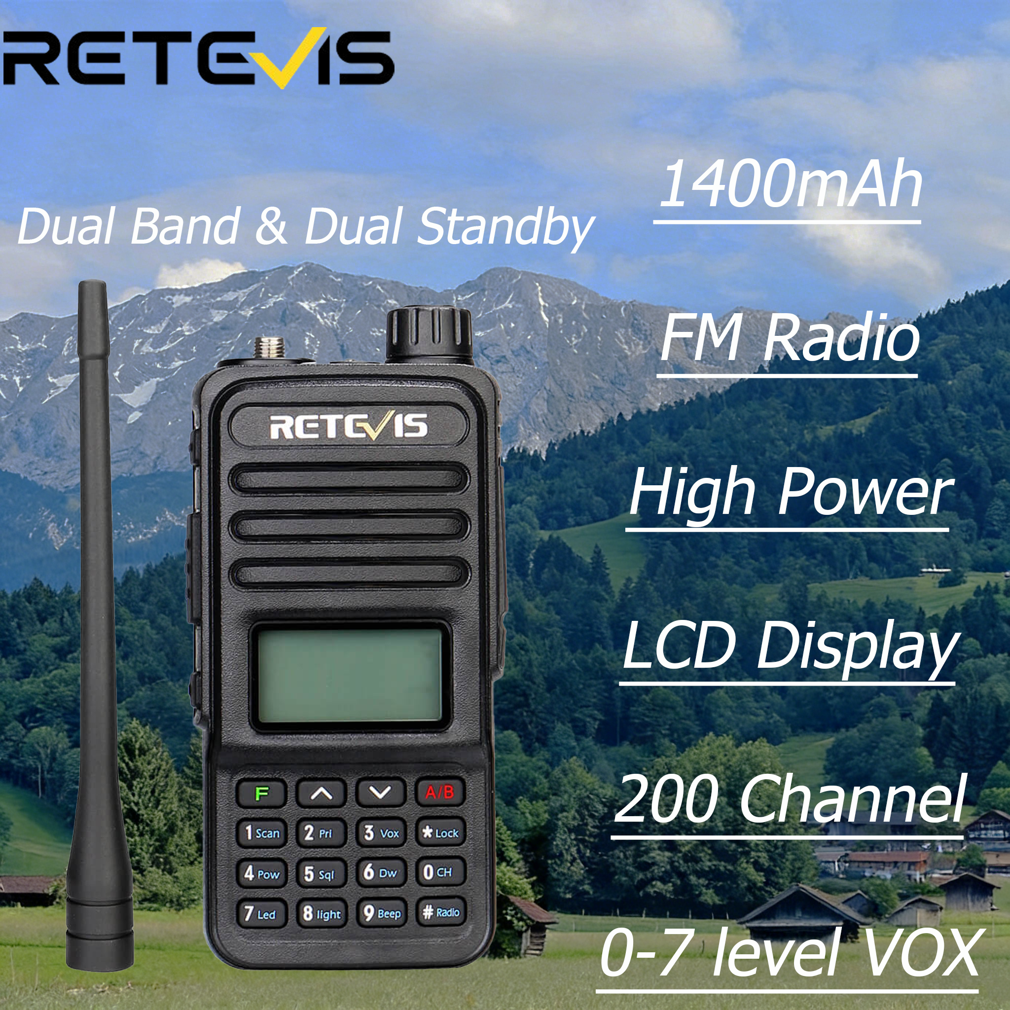 Retevis RT85 Ham Radios Long Range High Power Two Way Radio Dual Band Emergency Radio, Built in VFO DTMF VOX, Emergency Preparedness, Flashlight, Handheld Ham Radios for Family Survival Gear Camping ราคา 3,849 บาท*ส่งฟรี